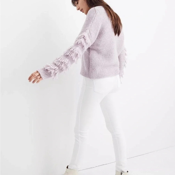 ☀️NWOT Madewell Fringe Sleeve Lavender Pullover Sweater - Picture 2 of 10